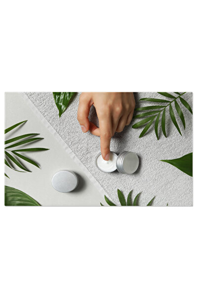 StoryGift Romania Canvas Painting Hand Cream With Leaves On A Light Backgroun...