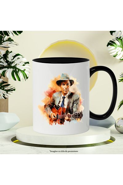 StoryGift Romania Mug With Frank Sinatra, Famous Singer, Artist, Music, Multicolor 330 ml, Wax, With