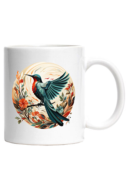 StoryGift Romania Cana Cu Pasare, Floir, Creanga, Frunze, Petale, Pene, Anima...