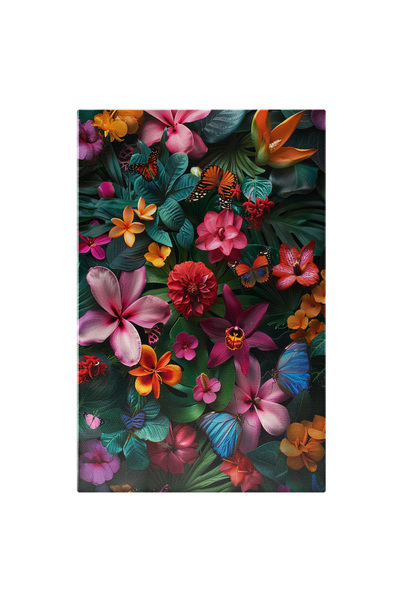 StoryGift Romania Tablou Canvas: Flori Multicolore În Nuanțe De Roz Pe Frunze...