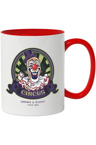 StoryGift Romania Mug With Message In English Circus, Circus, Clown, Costume, Hat, Fake Nose, Ribbon, With