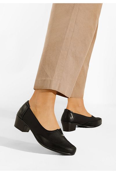 B T Shoes Pantofi Cu Toc Gros Negri Narona