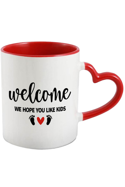 StoryGift Romania Cana Cu Text In Engleza Welcome, We Hope You Like Kids, Cop...