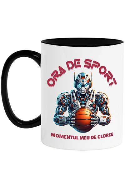 StoryGift Romania Sports Time Mug My Moment of Glory School Robot, 330ml, Ceramic with Handle, With