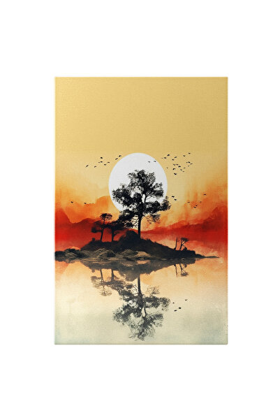 StoryGift Romania Tablou Canvas: Ilustratie Cu Niste Copacei Inconjurati De A...