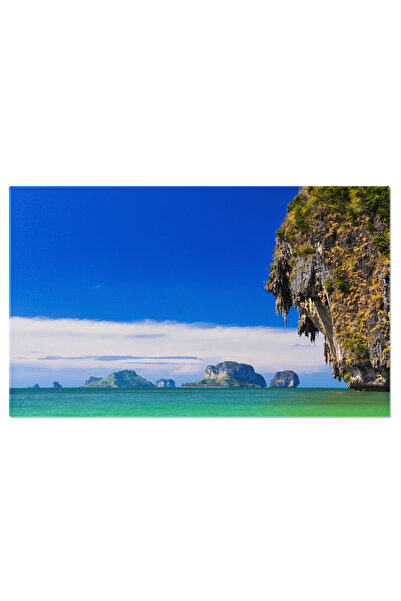 StoryGift Romania Tablou Canvas Coasta Oceanului Cu Stanci Si Insule Stanci, ...