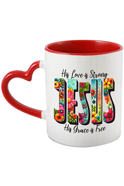 StoryGift Romania Cana Cu Mesajul "his Love Is Strong, His Grace Is Free, Jesus", Religie, Ilustra, Cu ,stg