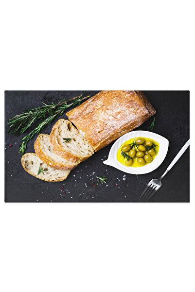 StoryGift Romania Tablou Canvas: Delicii Italiene - Ciabatta Cu Masline Si Ulei