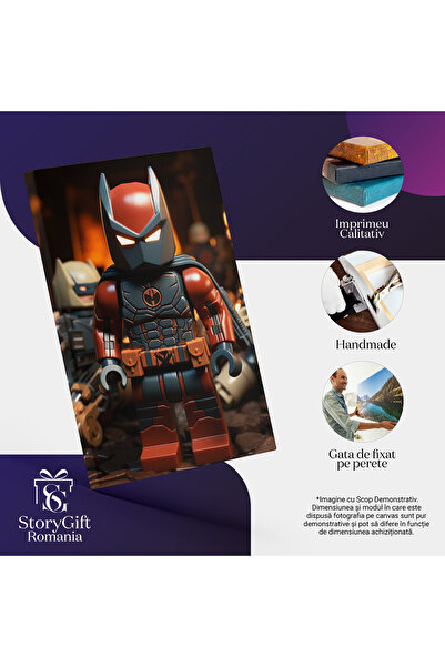 StoryGift Romania Canvas Painting: Lego Batman Ready for Mission with Face Mask and Black Cape Dig Painting