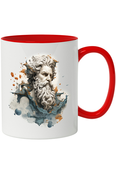 StoryGift Romania Cana Cu Zeus, Zeitate, Mitologie Greaca, Statuie, Cladire, Multicolor 330 Ml, Ce, Cu ,stg