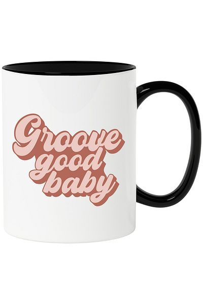 StoryGift Romania Mug with the text in English "Groove good baby" - cool and good baby with Man, Cu