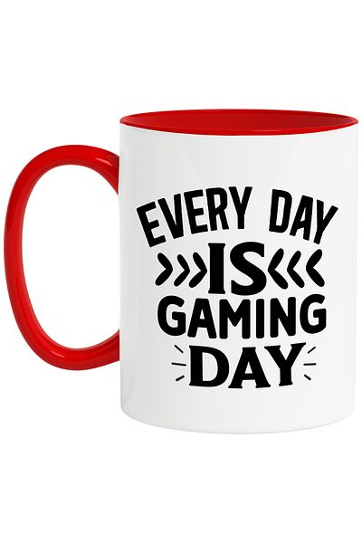 StoryGift Romania Mug for gaming enthusiasts with the message "Every day is gaming day" - games v, Cu