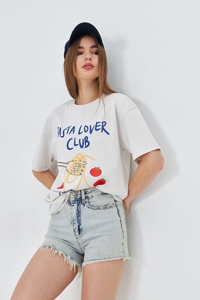 The Champ Clothing 100% памучна комфортна дамска тениска, предназначена за любителите на паста
