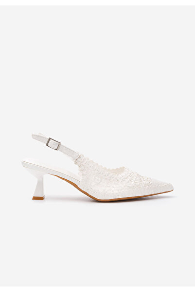 B T Shoes Bílé lodičky s otevřenou pätou Alisiana