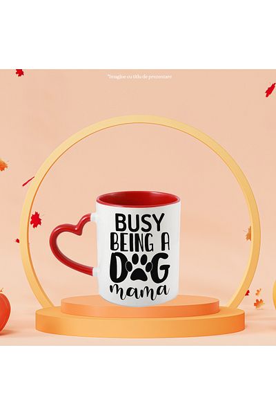 StoryGift Romania Mug for women who are busy being mothers of puppies with Red Heart Handle, With M,STG.