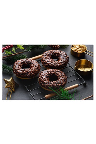 StoryGift Romania Tablou Canvas Delicii Ciocolatate Donuts Imbietoare Cu Nuci Si Glazura Un Mic Dejun Aromat Si