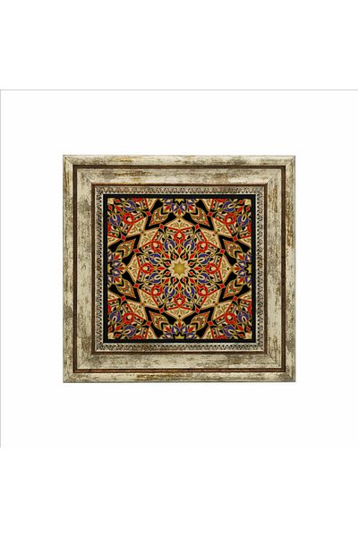 Sadrazam Persian Pattern Printed Natural Stone Painting (25 X 25 Kd-25)