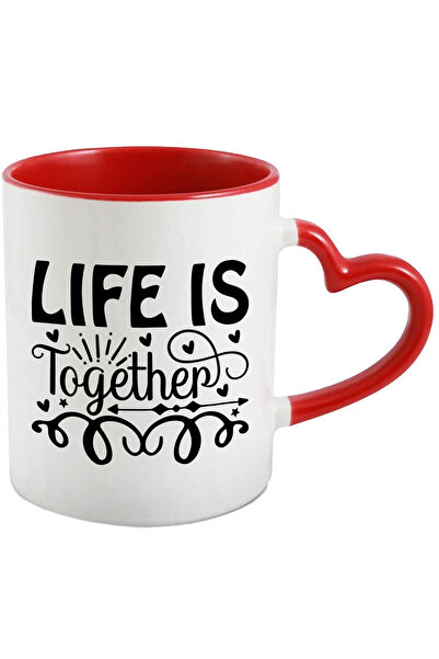 StoryGift Romania Cana Cu Inimioare Si Textul "life Is Together" - Viata E "i...