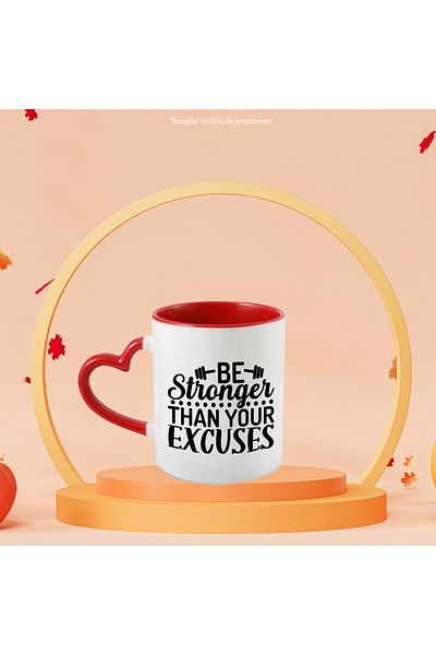 StoryGift Romania Mug for those who must be stronger than their excuses with Ini Handle, With, STG