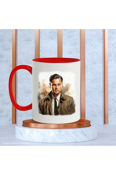 StoryGift Romania Leonardo DiCaprio Mug, Famous Actor, Producer, Multicolor 330 ml, Ceramic, With ,STG