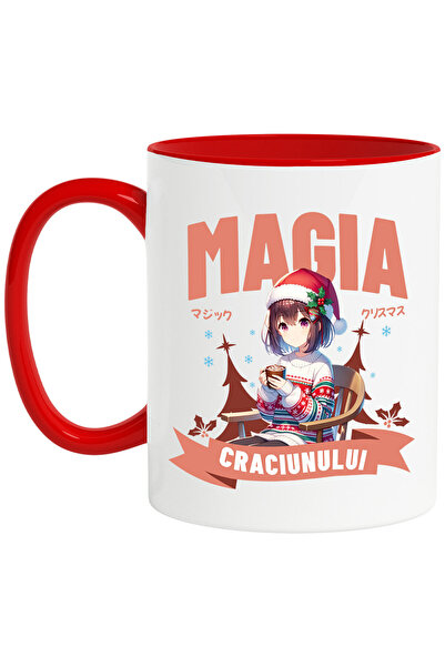 StoryGift Romania Cana Cu Fata Stil Anime Cu Caciula Si Pulover De Craciun Te...