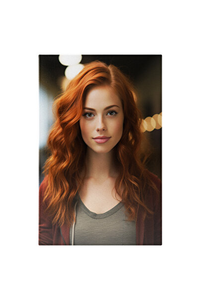 StoryGift Romania Tablou Canvas: Portret Femeie Roscata Cu Ochi Mari In Prim ...