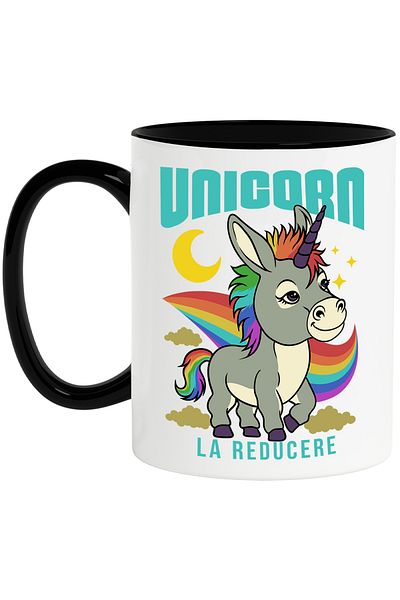 StoryGift Romania Discounted unicorn mug funny donkey animal cartoon, 330ml, Ceramic with M, Cu