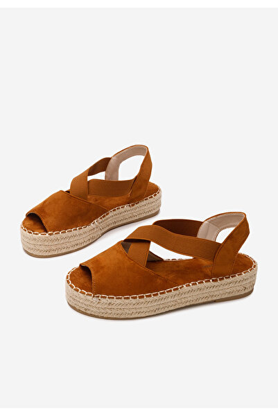 B T Shoes Hnědé sandály espadrilky Nola