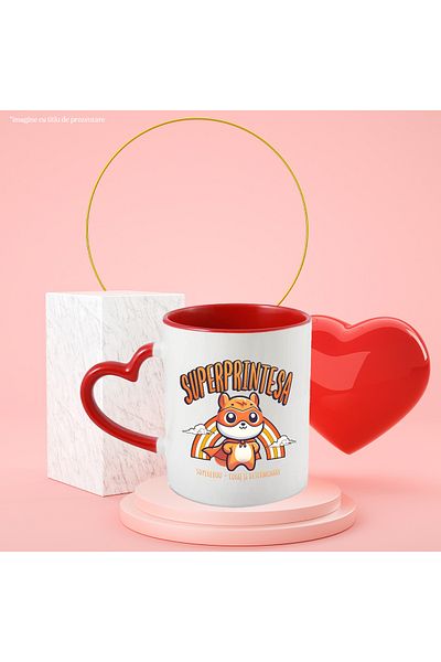 StoryGift Romania Super Princess Superhero Mug, Courage and Determination, 330ml, Ceramic with Handle, With, STG.