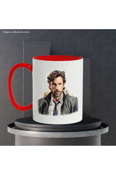 StoryGift Romania Mug With Ben Affleck, Actor, Celebrity, Movie Lovers, Multicolor 330 ml, Ce, Cu,STG.