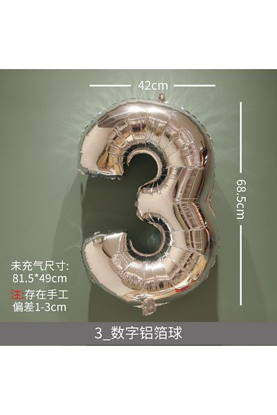 Nehir Birthday Age Number Indicator 80 cm Number Foil Balloon