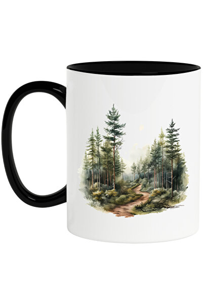 StoryGift Romania Cana Cu Un Peisaj Forestier, Ilustratie, Natura, Padure, Co...