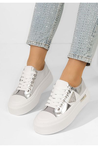 B T Shoes Tenisi Dama Elvie Argintii