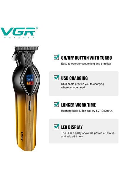 VGR V-921 Professional Digital Display Turbo function 7000RPM Pro Li Outliner