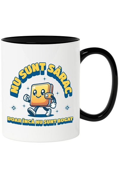 StoryGift Romania Cana Portofel Zambaret Nu Sunt Sarac Doar Inca Nu Sunt Bogat, 330ml, Ceramica Cu, Cu ,stg