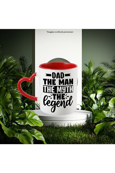 StoryGift Romania Mug with the text "Dad, the man, the myth, the legend" - dad the man the myth the legend, With ,STG.