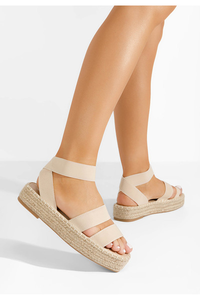 B T Shoes Sandale Espadrile Bej Clarena