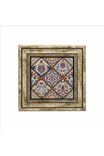 Sadrazam Italian Tile Pattern Printed Natural Stone Painting (25 X 25 Kd-27)