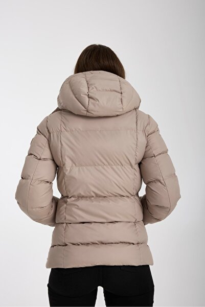 G-FOX Kadın Kısa Dik Yaka Su İtici Şişme Mont – Dolgulu, Çıkarılabilir Kapüşonlu, Hafif ve Şık 8531