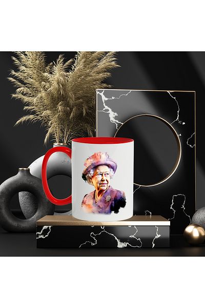 StoryGift Romania Mug With Queen Elizabeth II, Monarchy, Great Britain, Multicolor 330 ml, Ce, Cu, STG