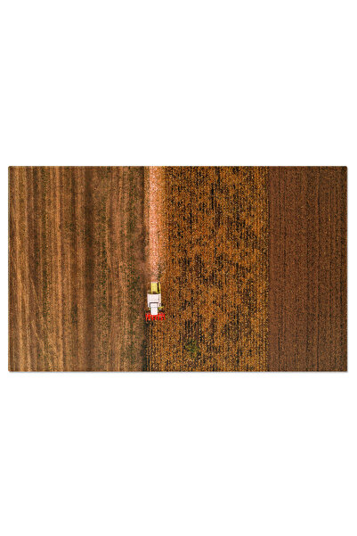 StoryGift Romania Tablou Canvas Cu Recoltare De Porumb - Viziune Aeriala Cu C...