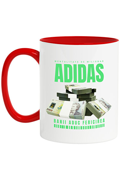 StoryGift Romania Cana __ - Banii Aduc Fericirea, 330ml, Ceramic Cu Maner Ros...