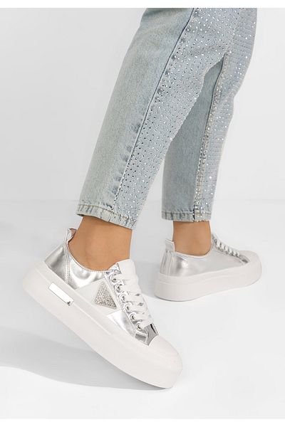 B T Shoes Tenisi Dama Elvie Argintii