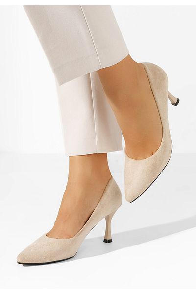 B T Shoes Camiliana khaki thin heel shoes