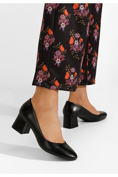 B T Shoes Pantofi Cu Toc Gros Marisol V2 Negri