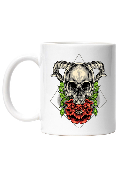 StoryGift Romania Cana Cu Floare, Frunze, Craniu, Coarne, Diamant, Geometric,...