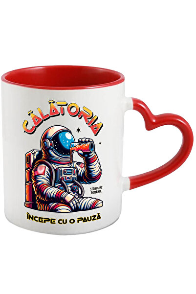 StoryGift Romania Cana Calatoria Incepe Cu O Bautura Astronaut, 330ml, Cerami...