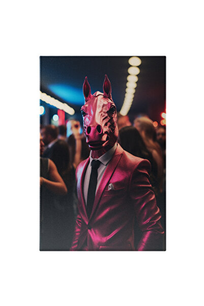 StoryGift Romania Tablou Canvas: Omul Cu Masca De Cal Pe Fata Si Camasa Alba ...