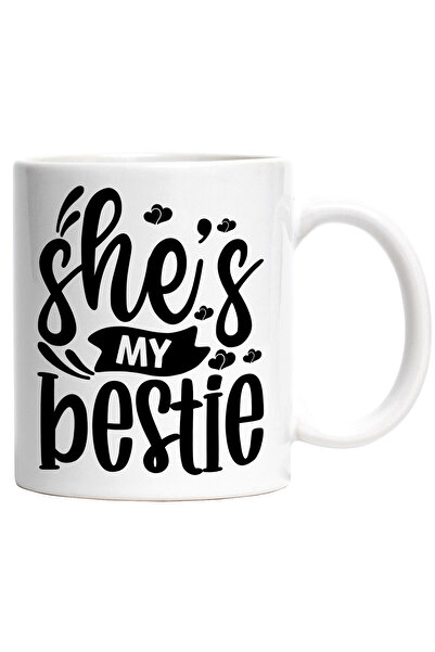 StoryGift Romania Cana Cu Inimioare Si Textul "she's My Bestie" - Ea Este Cea...