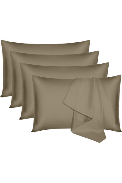 Hotel Linen Klub غطاء وسادة ساتان قطني 100% مكون من 4 قطع (50×75 سم) - ملمس ن...